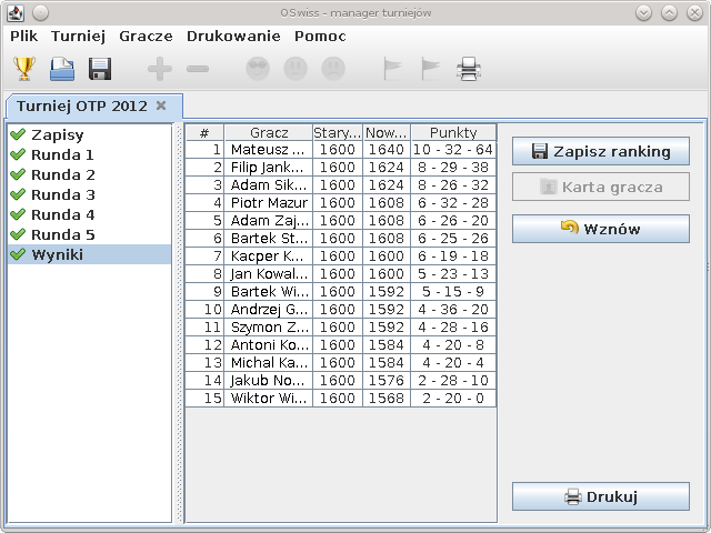 Standings